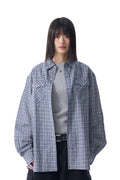 Western Vintage Check Shirts (Blue)